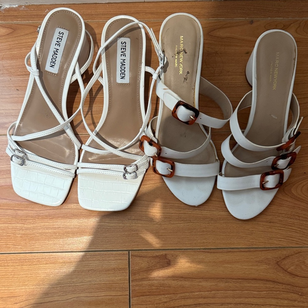 Steve Madden White Strappy Heels
